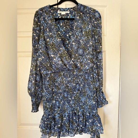 Veronica Beard Blue Floral Long Sleeve Dress - Picture 3 of 5